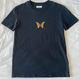 Black T-shirt with Butterfly